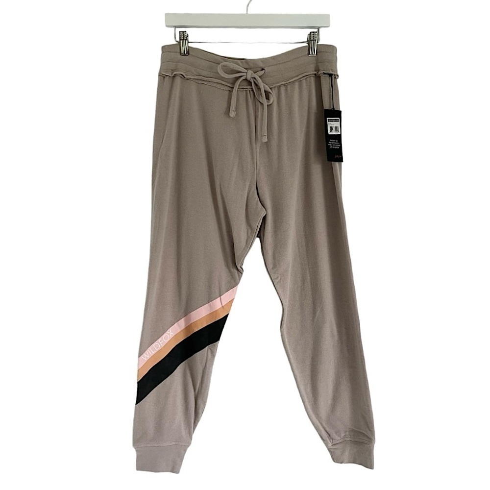 NWT Wildfox Atmosphere Striped Cosmic Joggers Light Brown‎ Pink Orange Medium